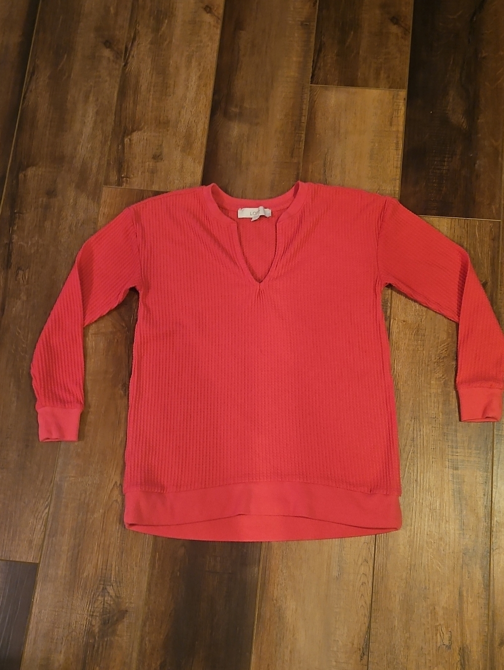 LOFT Hot Pink Ribbed V-Neck Sweater